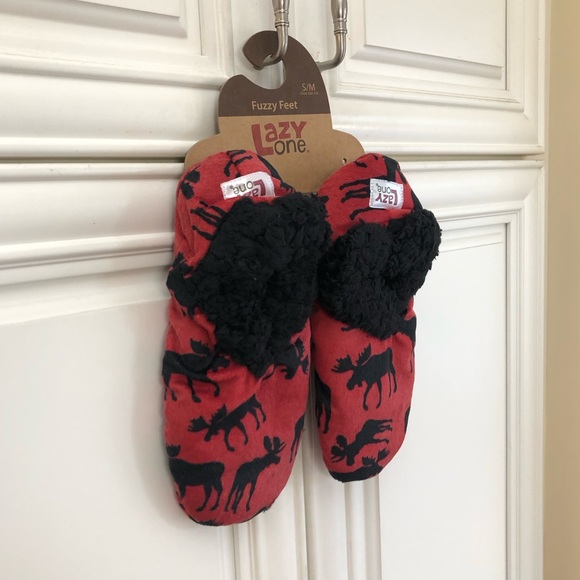 🫎 NWT Lazy One Women’s Moose Fuzzy Feet slippers - Picture 2 of 8